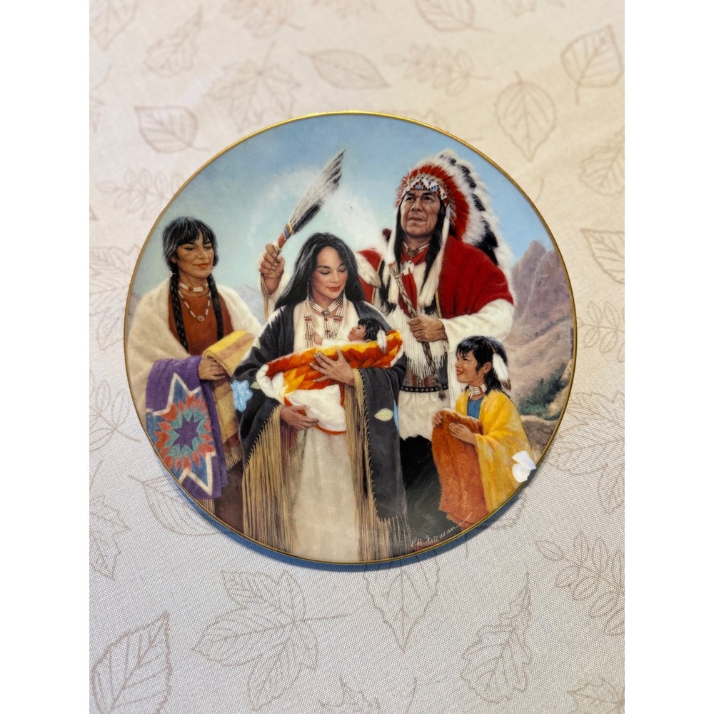 1991 Hamilton Collection The Naming Ceremony Plate KH Hussman 4006H Native Art